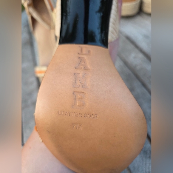 L.A.M.B. Beige and Orange Heels - Picture 4 of 16